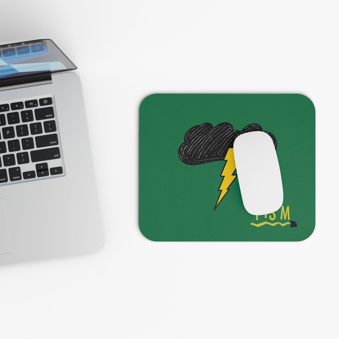 Copy of Storm Cloud Lightning Mouse Pad — Minimalist Yellow & Black Desk Mat