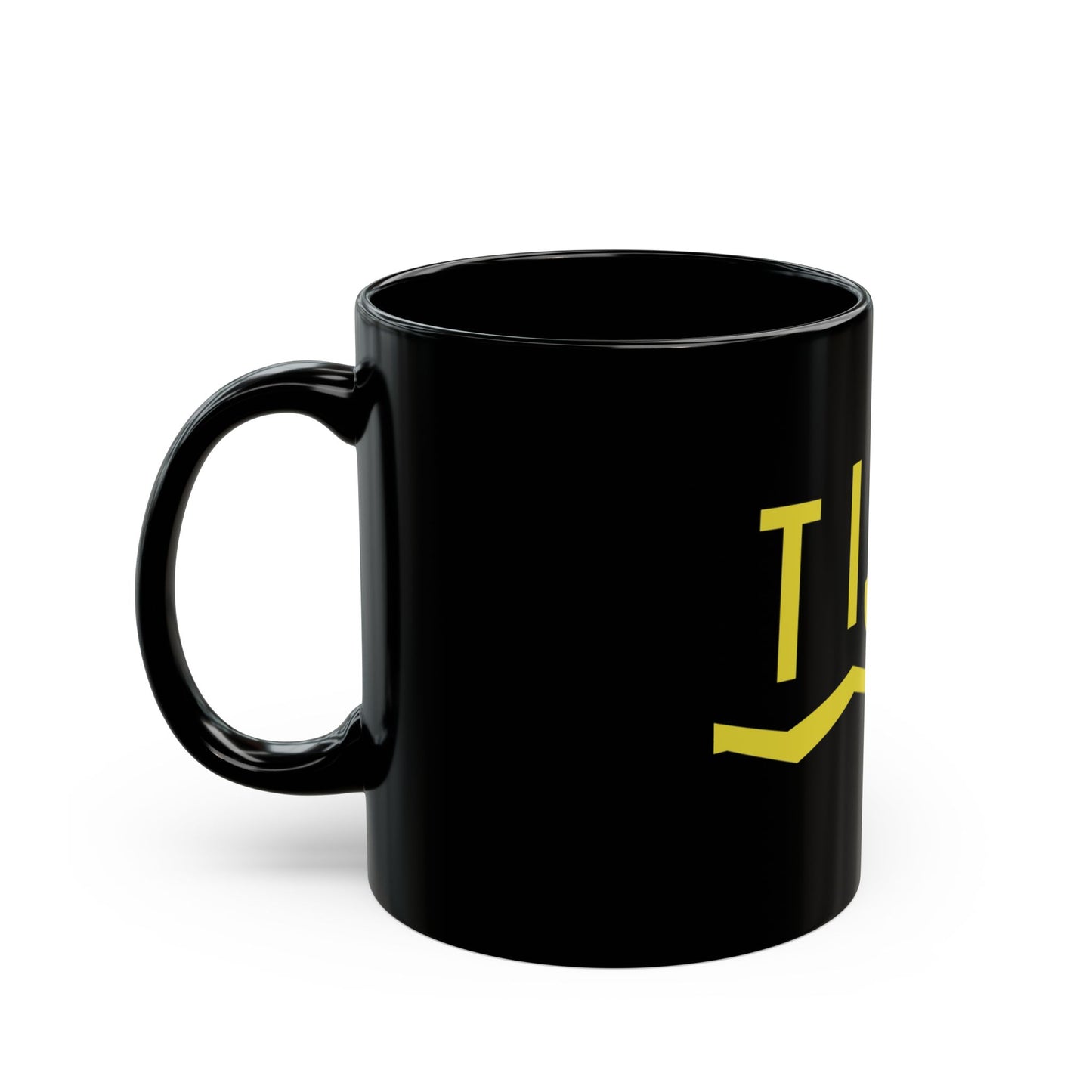Autism Awareness Black Coffee Mug – Bold Yellow “AUTISM” Design (11oz/15oz)