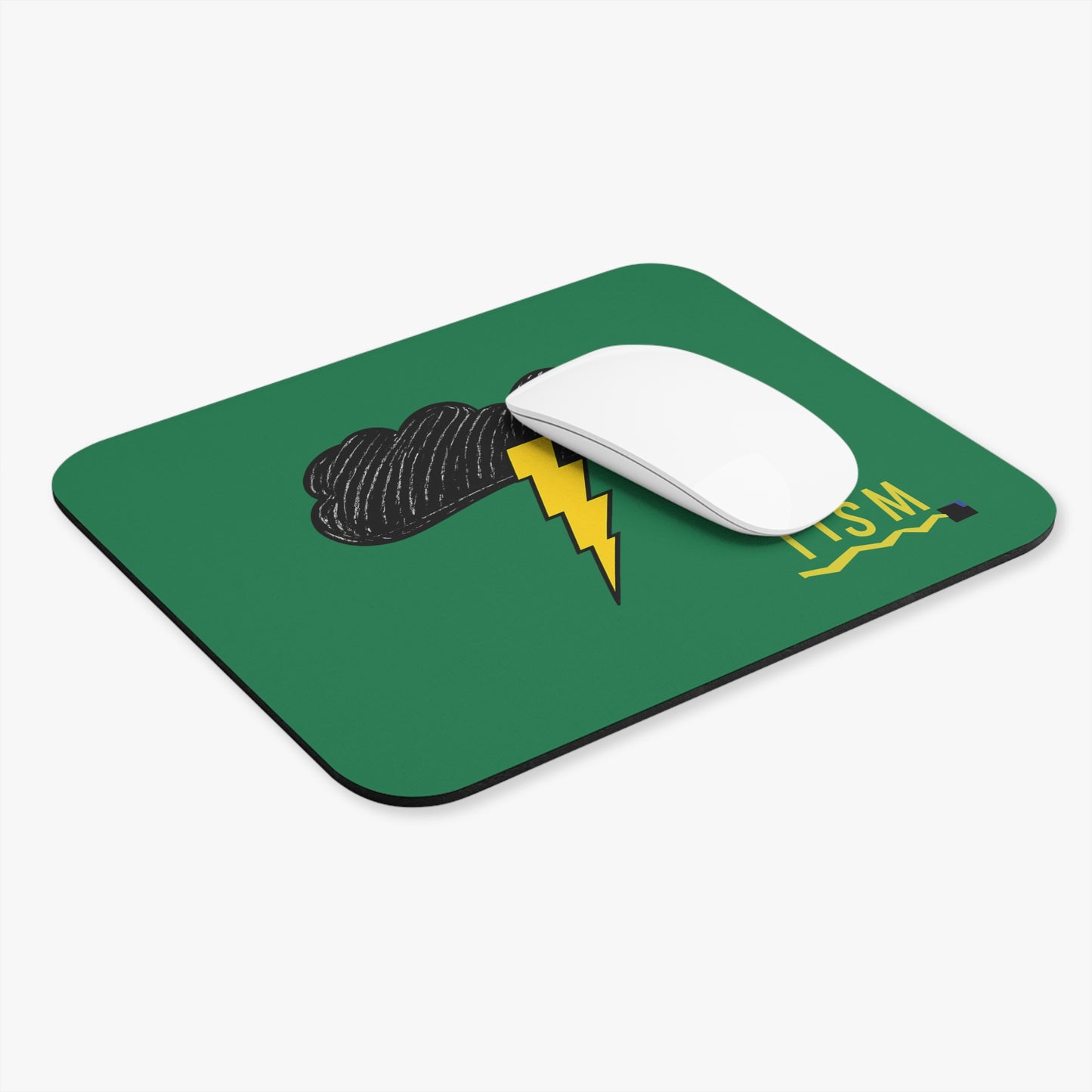 Copy of Storm Cloud Lightning Mouse Pad — Minimalist Yellow & Black Desk Mat