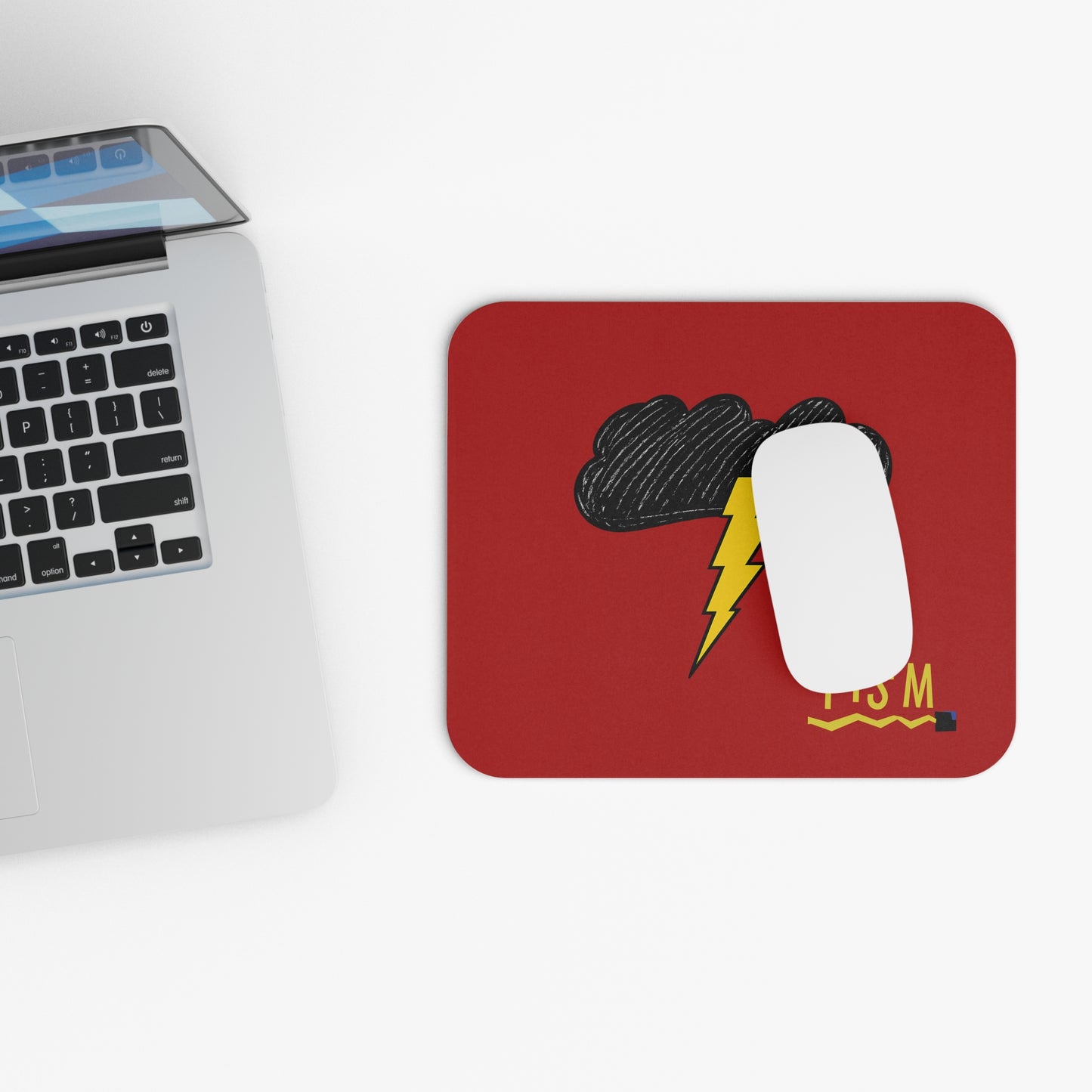 Copy of Storm Cloud Lightning Mouse Pad — Minimalist Yellow & Black Desk Mat